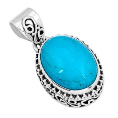 7.62cts solitaire natural green peruvian amazonite 925 silver pendant y10100