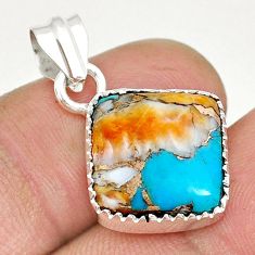 8.35cts spiny oyster arizona turquoise 925 sterling silver pendant jewelry y9868