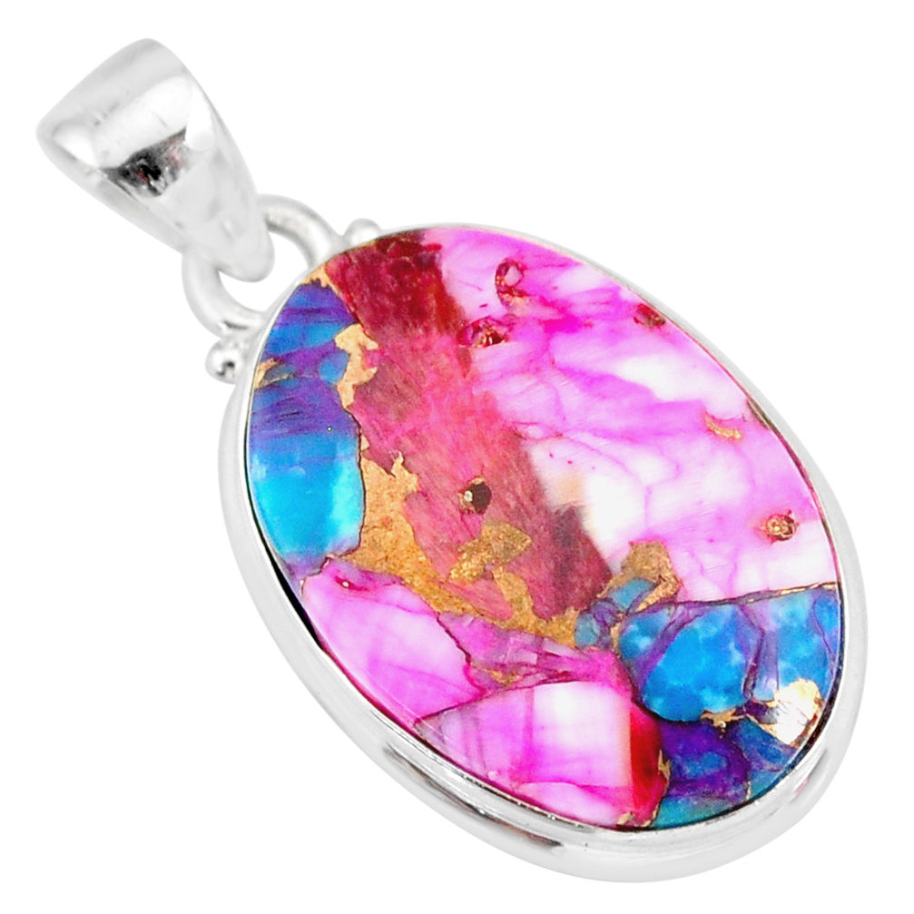 11.70cts spiny oyster arizona turquoise 925 sterling silver pendant r83393