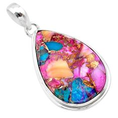 17.57cts spiny oyster arizona turquoise 925 sterling silver pendant t32292