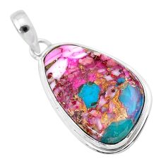 14.65cts spiny oyster arizona turquoise 925 sterling silver pendant t32296