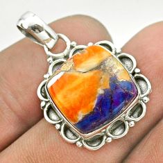 9.98cts spiny oyster arizona turquoise 925 sterling silver pendant t53185