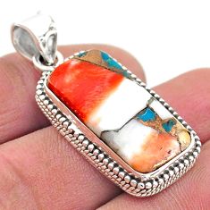 14.39cts spiny oyster arizona turquoise 925 sterling silver pendant t72522