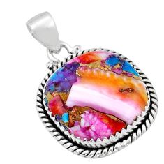 13.41cts spiny oyster arizona turquoise 925 sterling silver pendant u89793