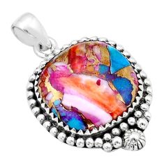 17.69cts spiny oyster arizona turquoise 925 sterling silver pendant u89837