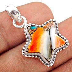 7.33cts spiny oyster arizona turquoise fancy 925 silver star fish pendant t76062