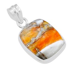 14.45cts spiny oyster arizona turquoise octagan sterling silver pendant y25322