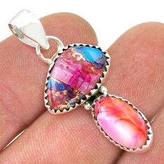 10.31cts spiny oyster turquoise 925 sterling silver pendant jewelry u45501