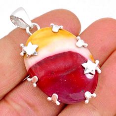25.28cts star natural brown mookaite 925 sterling silver pendant jewelry y2802