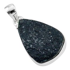 Ultimate protection black tourmaline raw 925 sterling silver pendant r96737