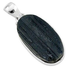 Ultimate protection black tourmaline raw 925 sterling silver pendant r96739