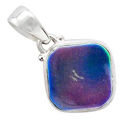 3.73cts volcano aurora opal (lab) 925 sterling silver pendant jewelry t25872