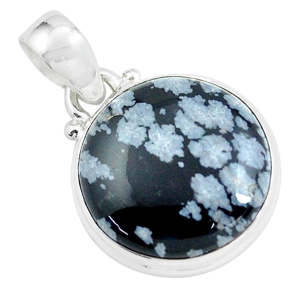 14.23cts natural black australian obsidian 925 sterling silver pendant d31745