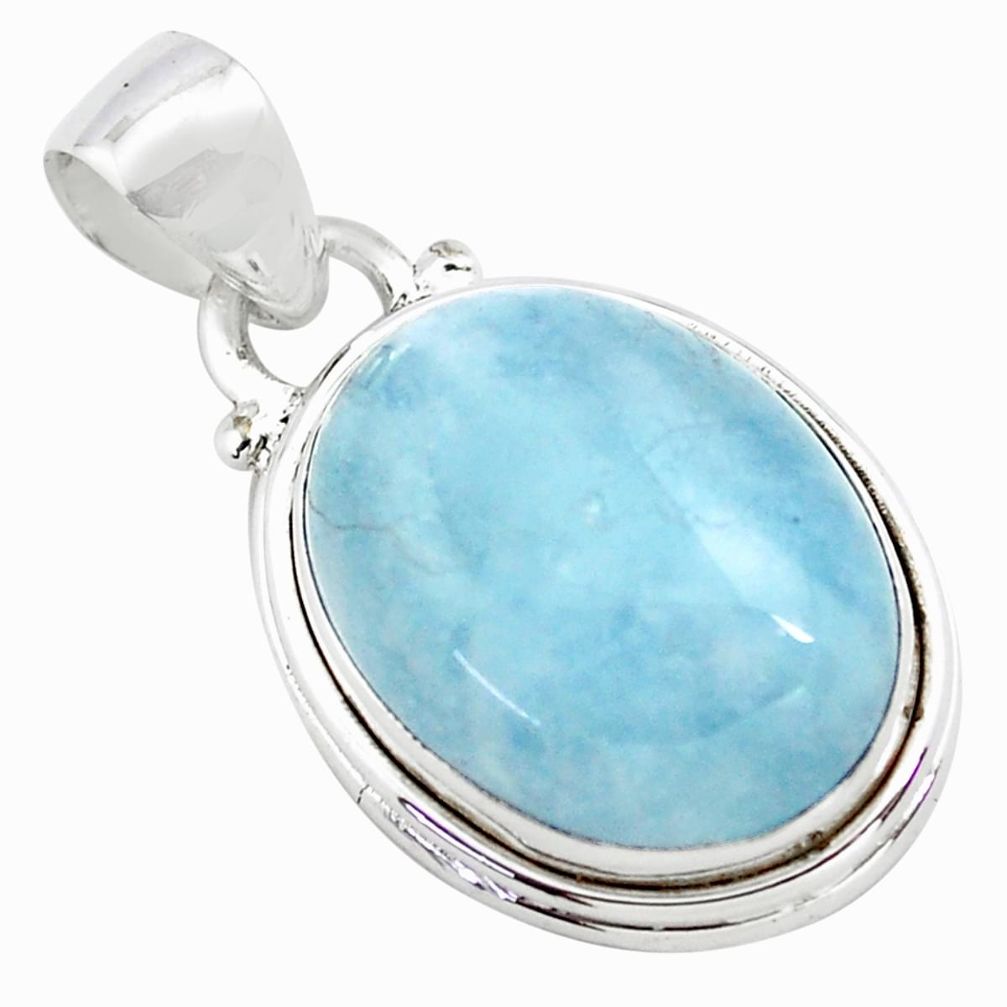 13.71cts natural blue aquamarine 925 sterling silver pendant jewelry p72820