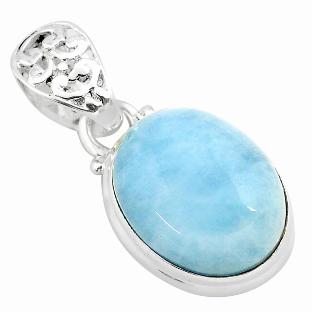 14.72cts natural blue aquamarine 925 sterling silver pendant jewelry p72845