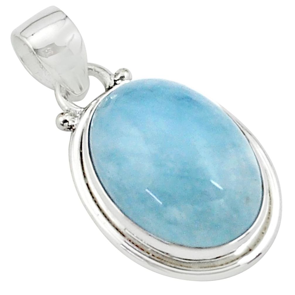 14.23cts natural blue aquamarine 925 sterling silver pendant jewelry p77862