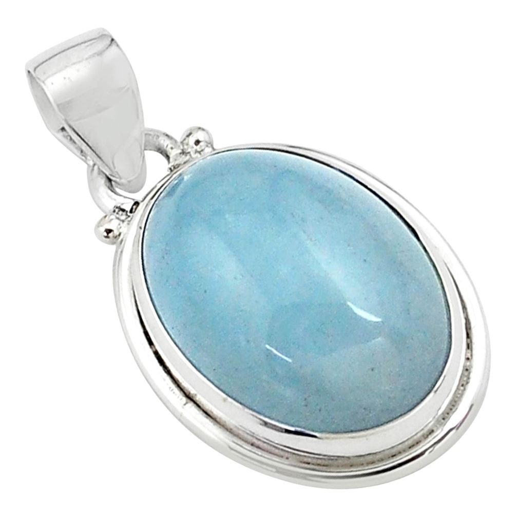 14.72cts natural blue aquamarine 925 sterling silver pendant jewelry p77869