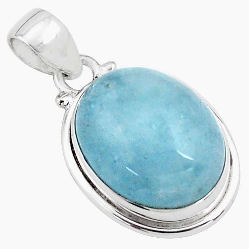 15.11cts natural blue aquamarine 925 sterling silver pendant jewelry p77873