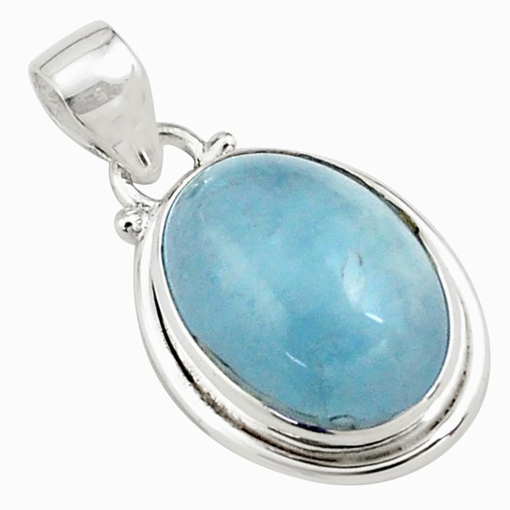 13.70cts natural blue aquamarine 925 sterling silver pendant jewelry p77877