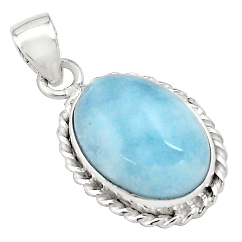 14.72cts natural blue aquamarine 925 sterling silver pendant jewelry p77887