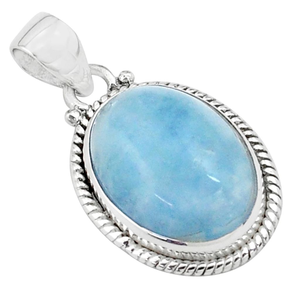 13.27cts natural blue aquamarine 925 sterling silver pendant jewelry p77895