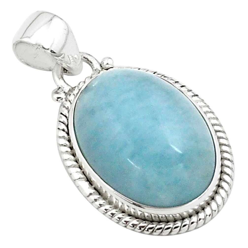 15.11cts natural blue aquamarine 925 sterling silver pendant jewelry p77898