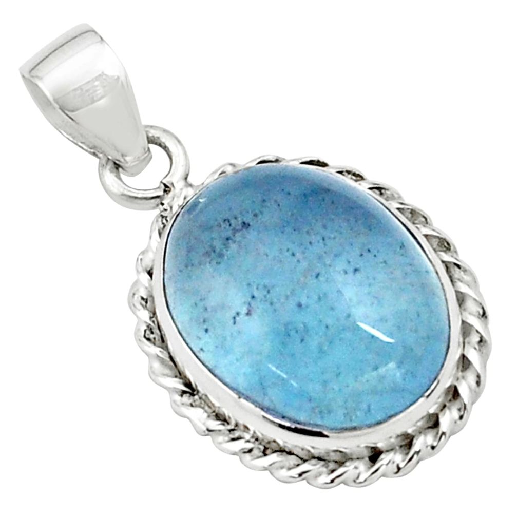 14.40cts natural blue aquamarine 925 sterling silver pendant jewelry p77899
