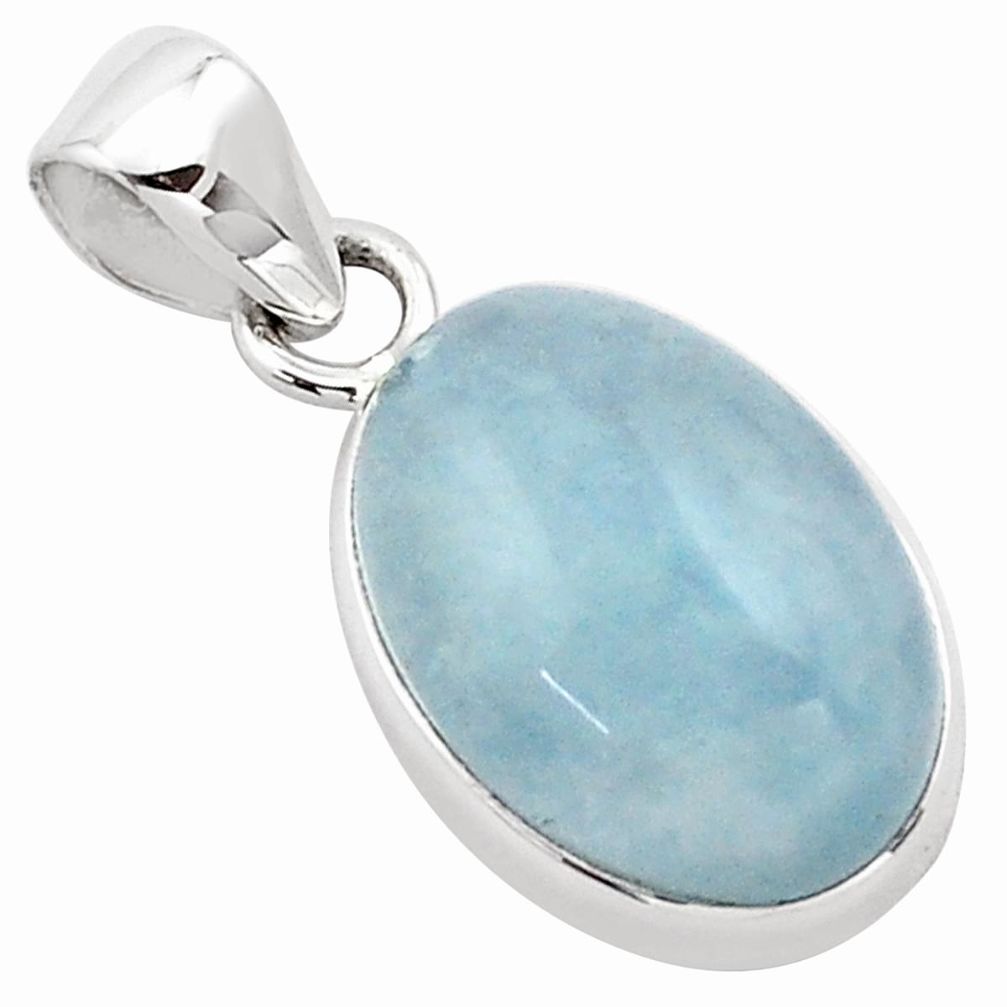 11.66cts natural blue aquamarine 925 sterling silver pendant jewelry p88421