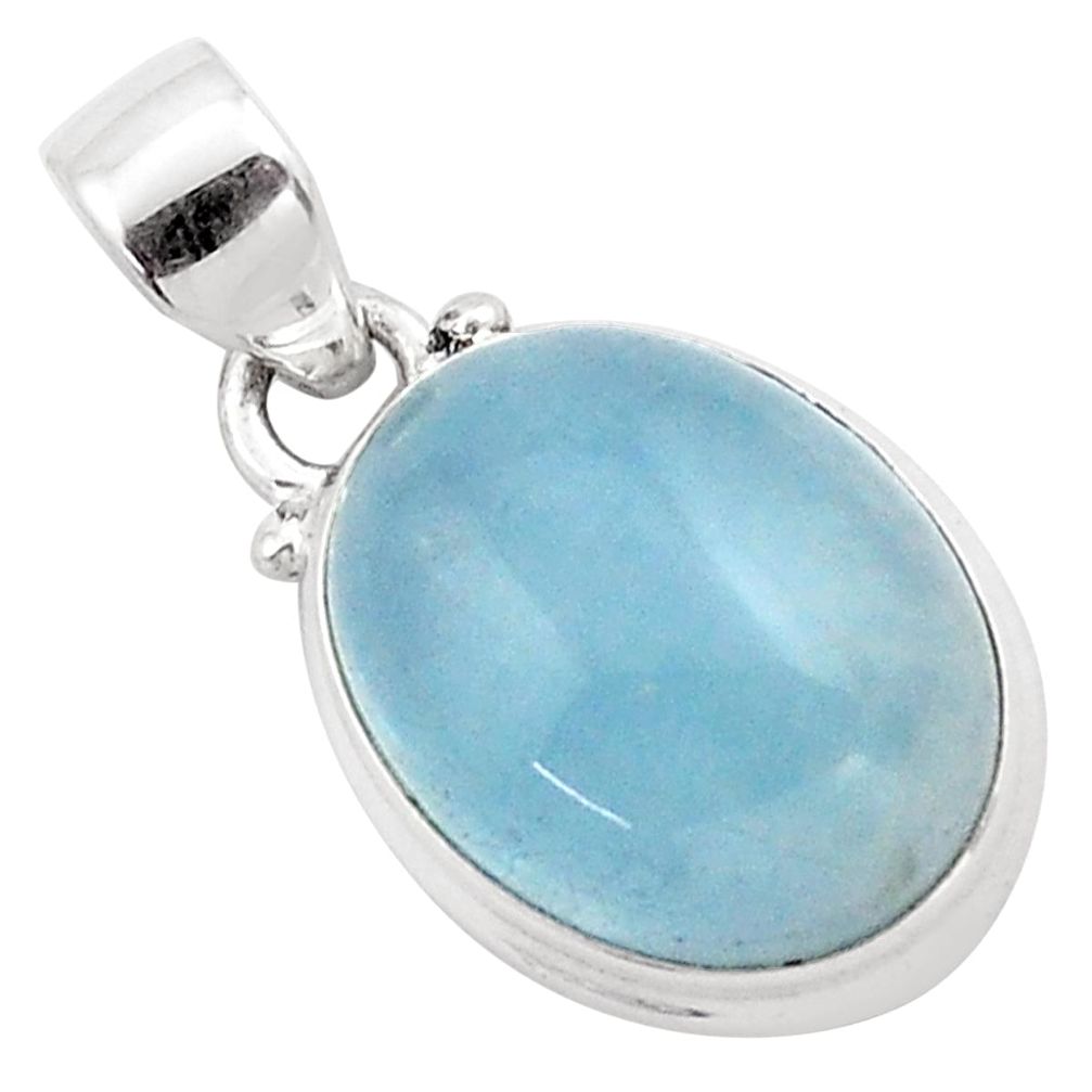 13.66cts natural blue aquamarine 925 sterling silver pendant jewelry p88422