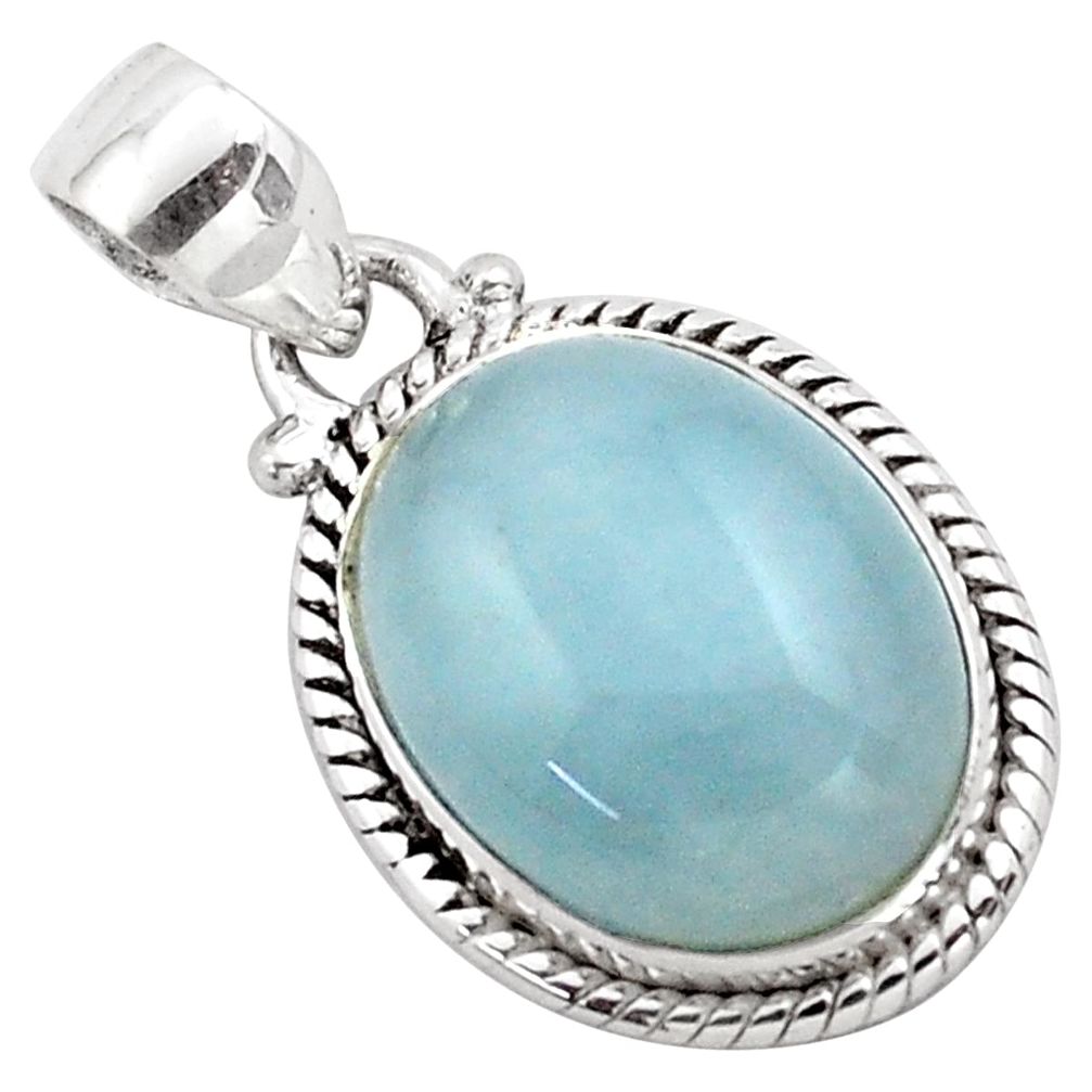 14.40cts natural blue aquamarine 925 sterling silver pendant jewelry p88426
