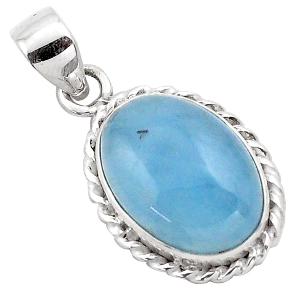 14.72cts natural blue aquamarine 925 sterling silver pendant jewelry p88429