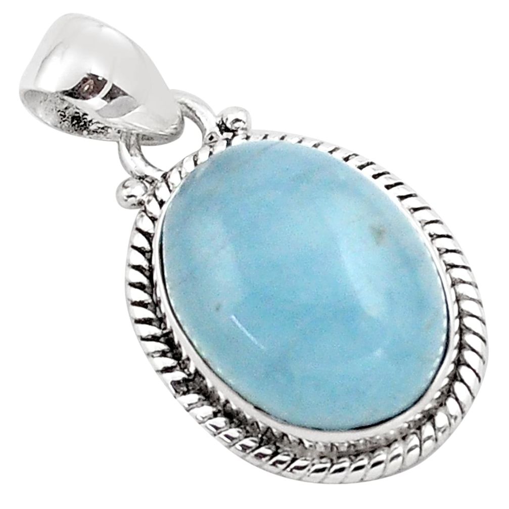 13.28cts natural blue aquamarine 925 sterling silver pendant jewelry p88431