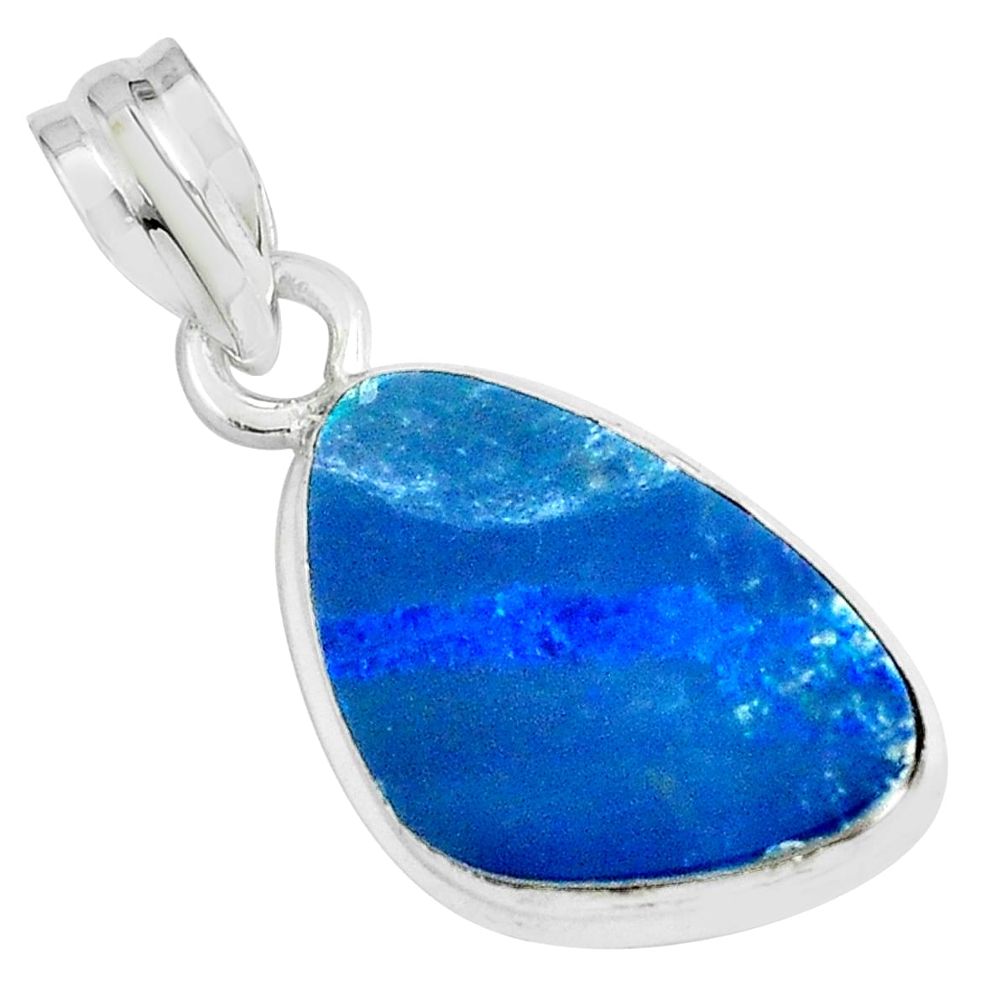 6.61cts natural blue doublet opal australian 925 sterling silver pendant p67854