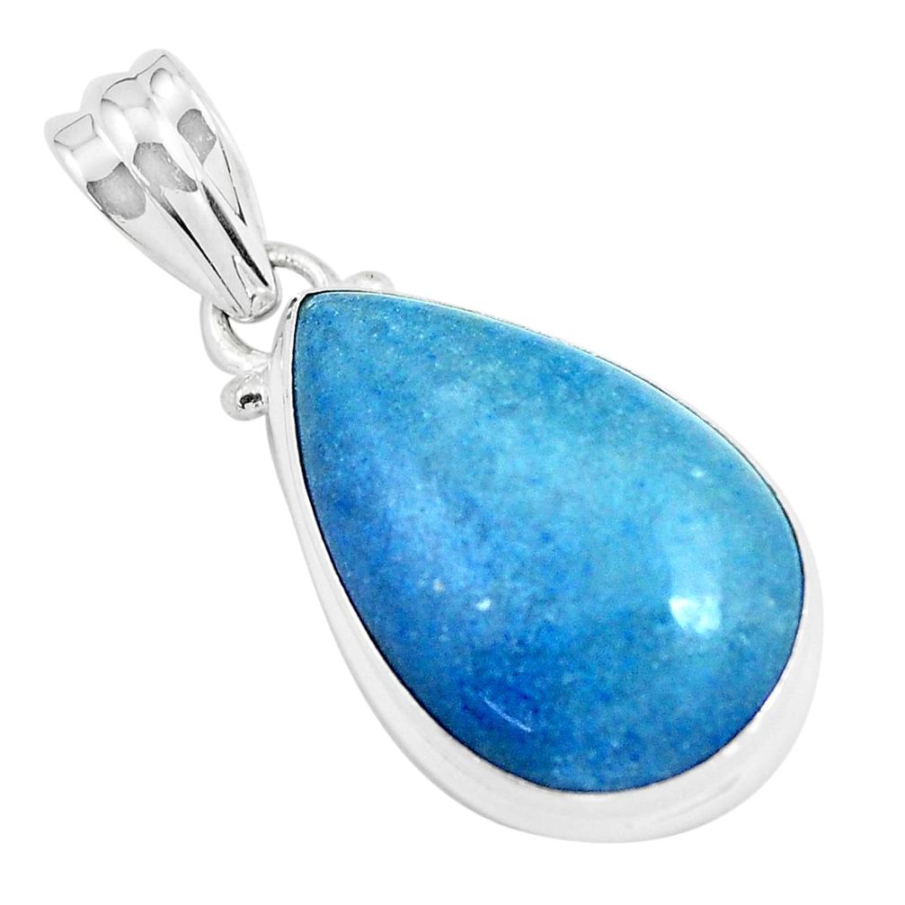 15.72cts natural blue dumortierite 925 sterling silver pendant jewelry p46272