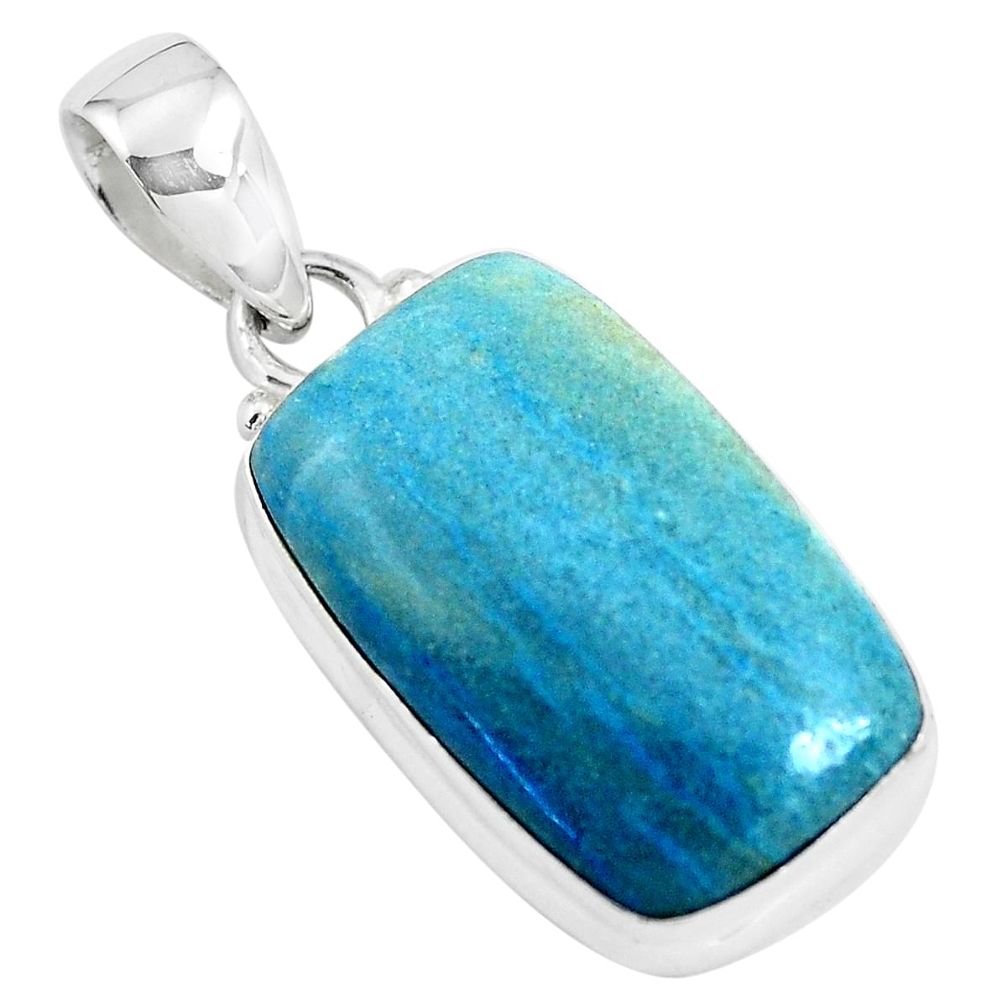 17.22cts natural blue dumortierite 925 sterling silver pendant jewelry p46275