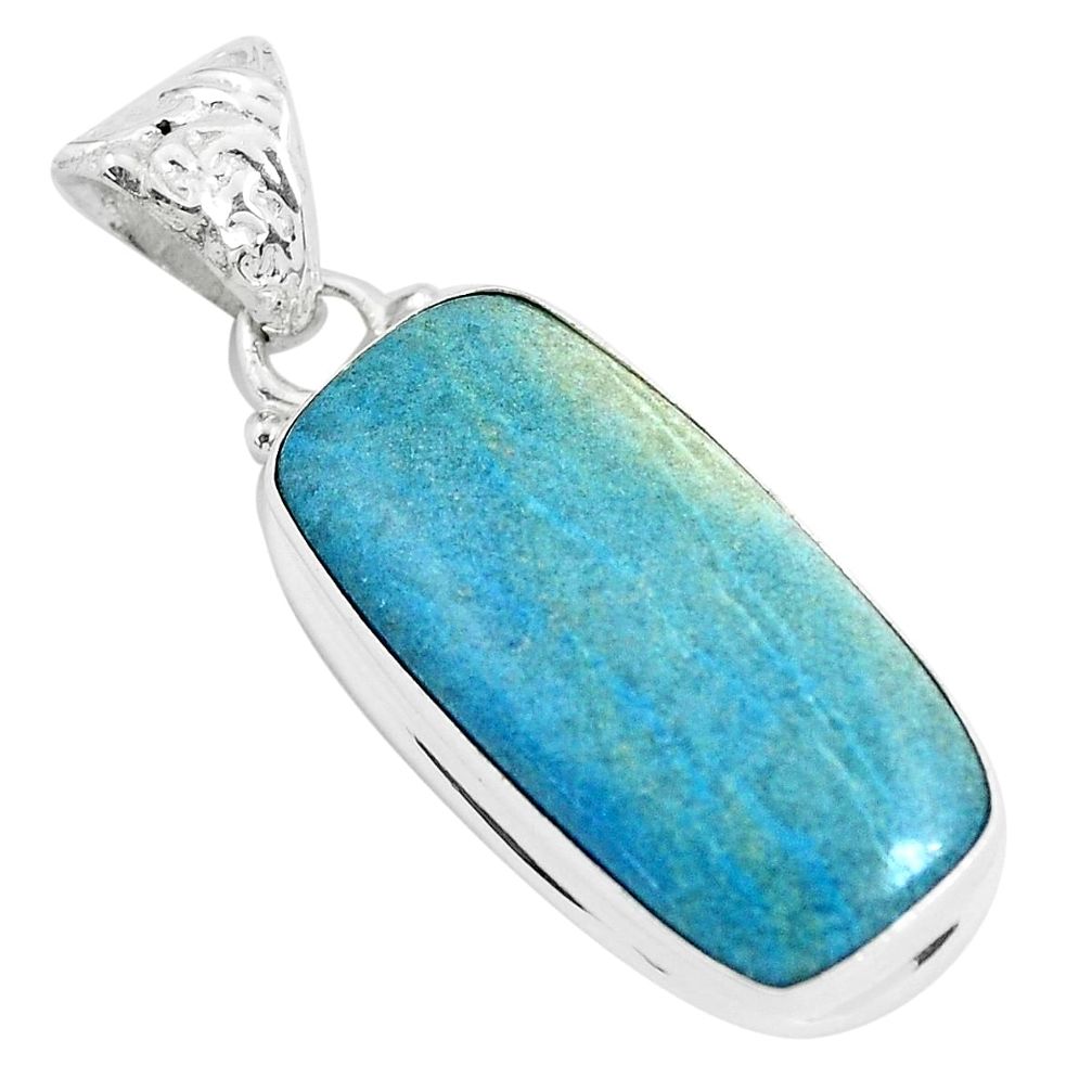 16.73cts natural blue dumortierite 925 sterling silver pendant jewelry p46280