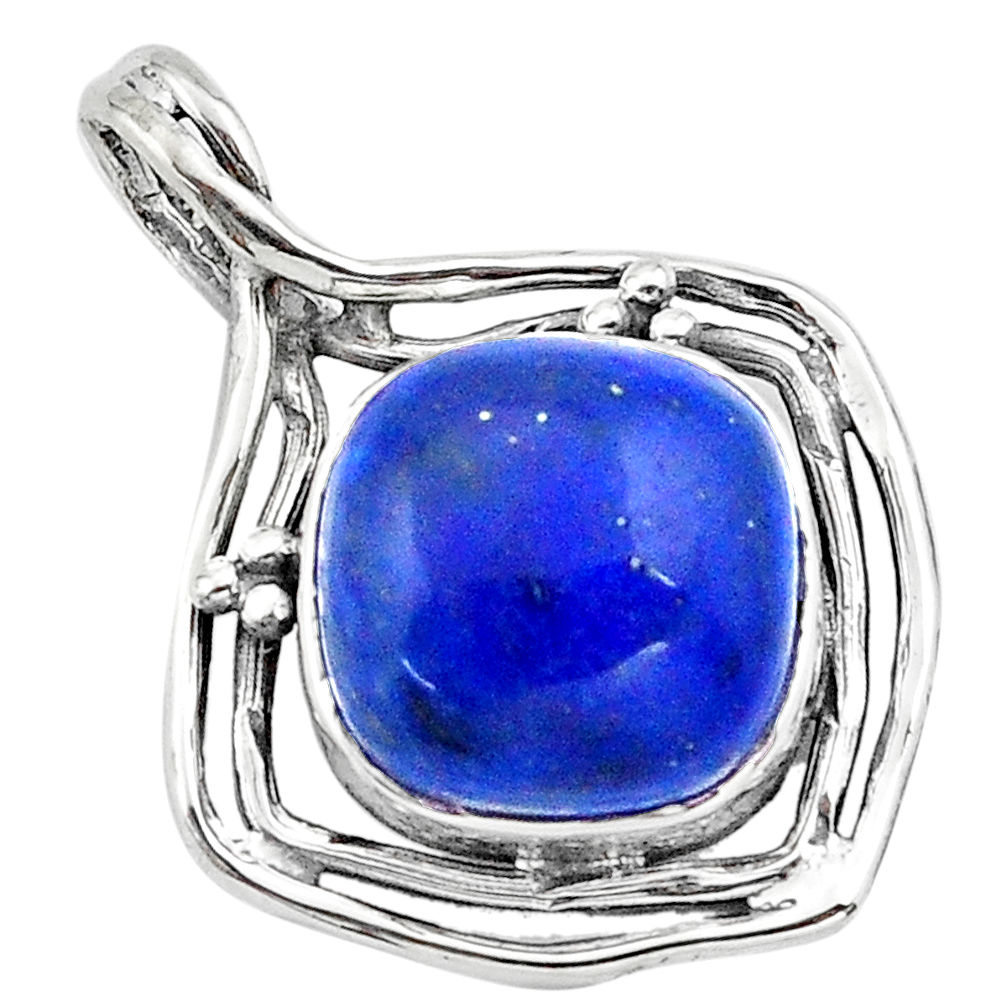 14.90cts natural blue dumortierite 925 sterling silver pendant jewelry p80909