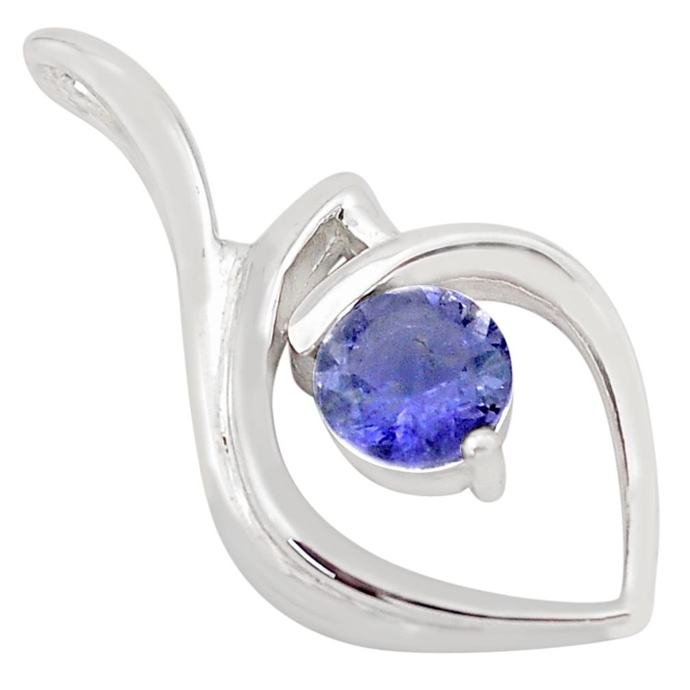 2.78cts natural blue iolite 925 sterling silver pendant jewelry p83917