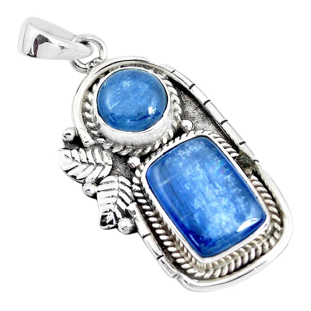 10.00cts natural blue kyanite 925 sterling silver pendant jewelry p41996