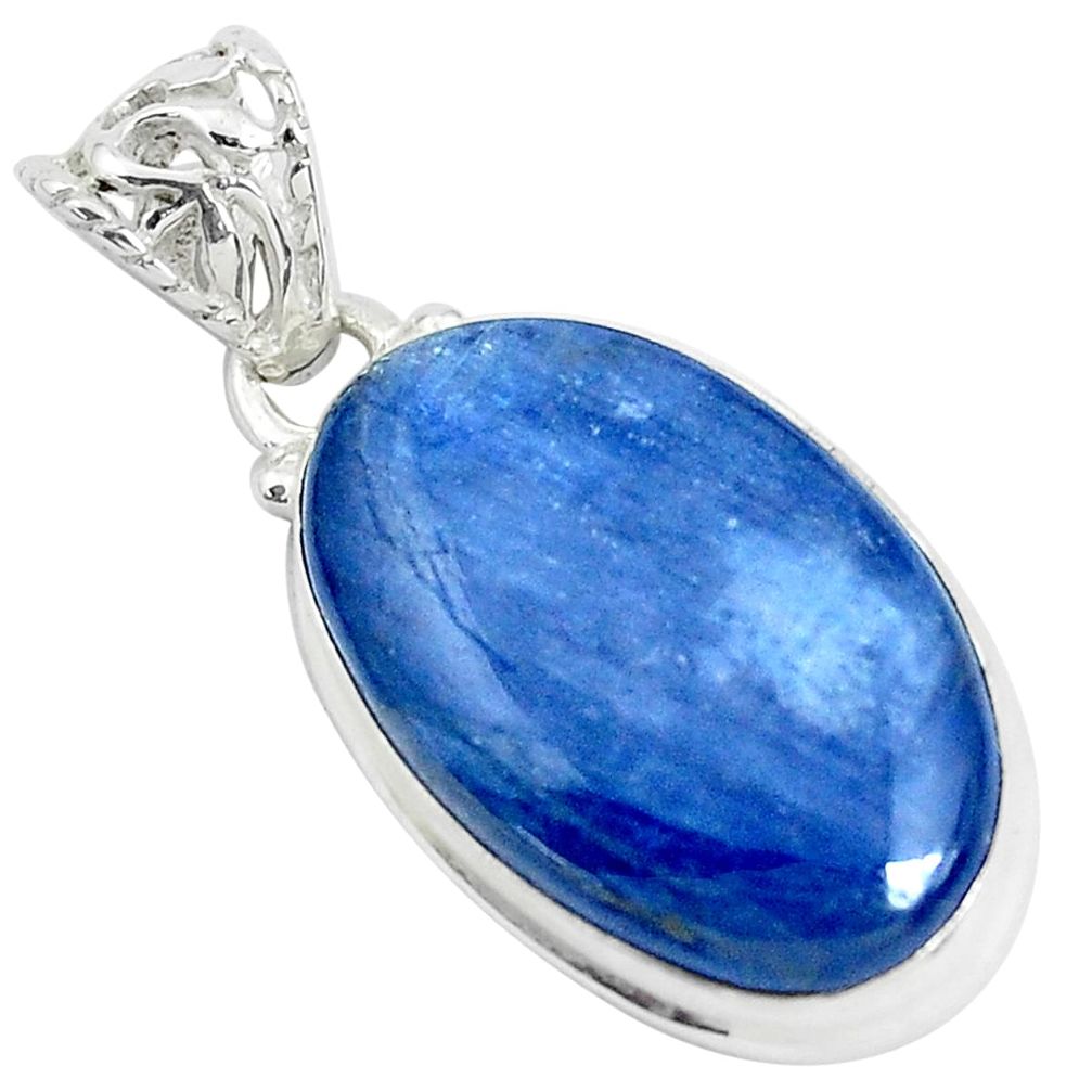 21.48cts natural blue kyanite 925 sterling silver pendant jewelry p47265