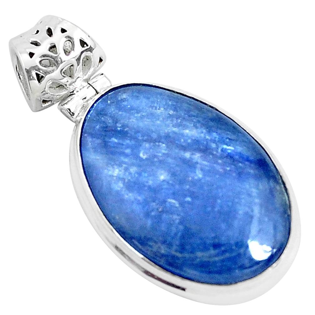 22.02cts natural blue kyanite 925 sterling silver pendant jewelry p47266
