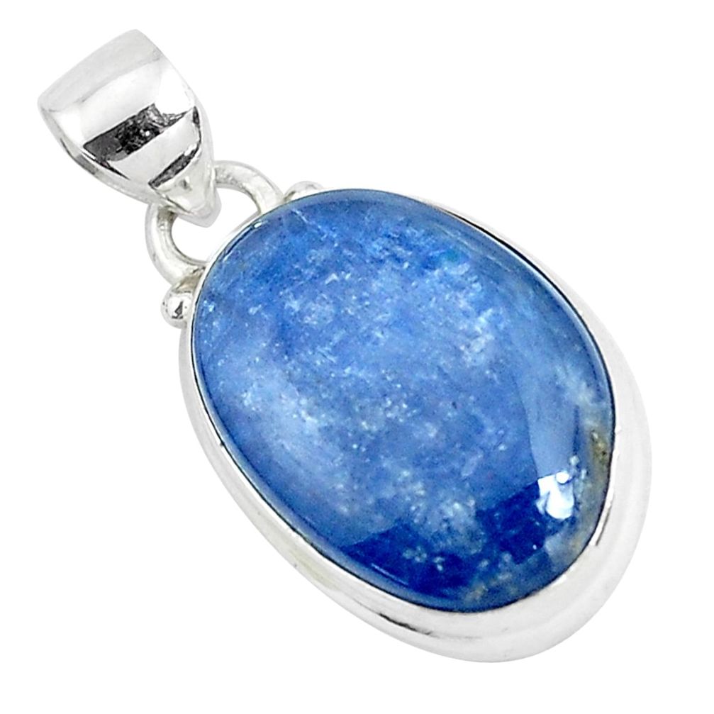 17.57cts natural blue kyanite 925 sterling silver pendant jewelry p47271
