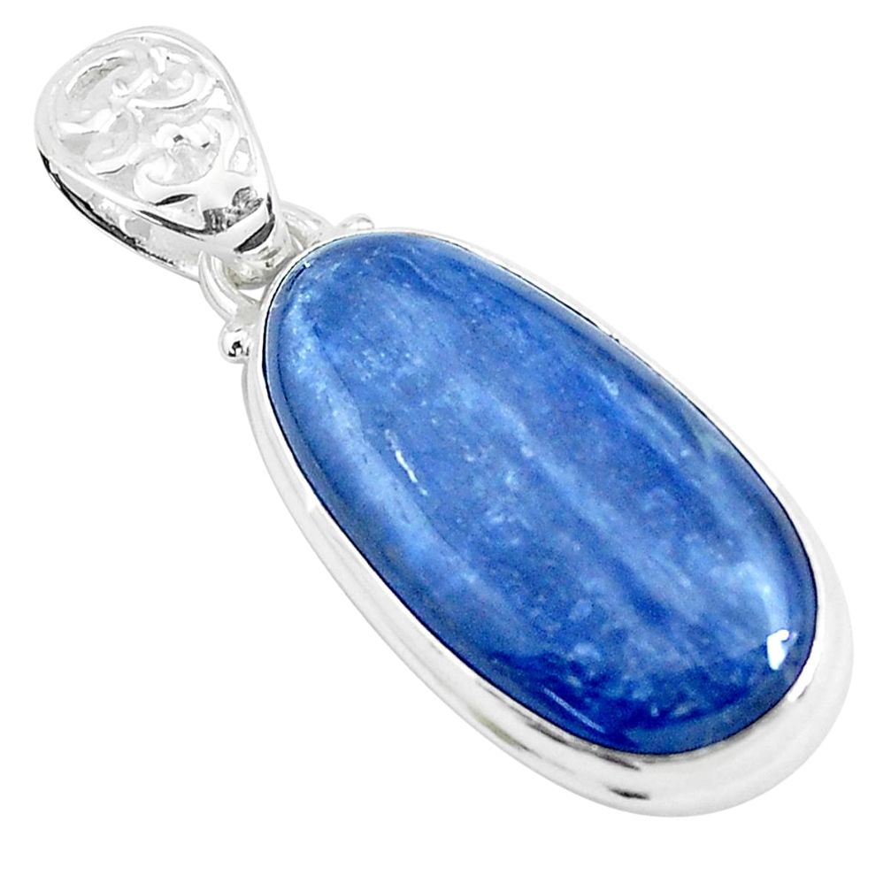 22.23cts natural blue kyanite 925 sterling silver pendant jewelry p47275