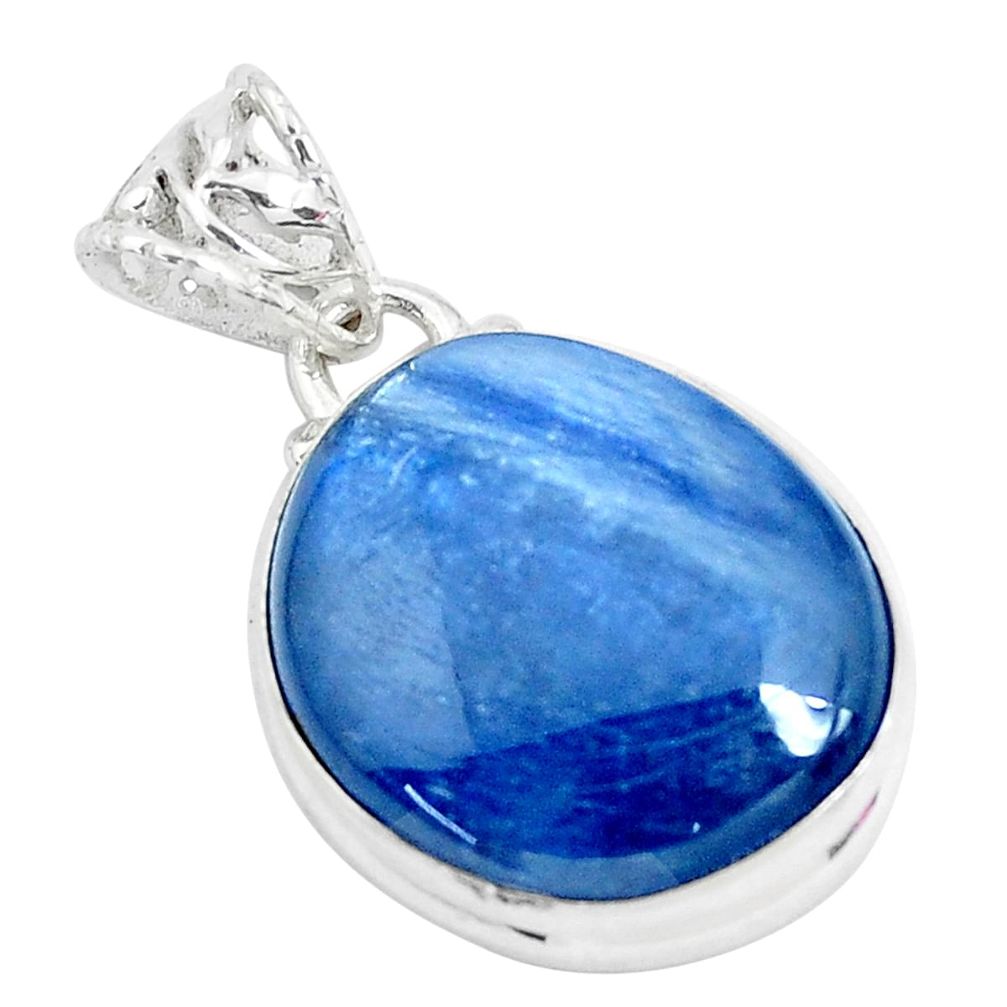 22.02cts natural blue kyanite 925 sterling silver pendant jewelry p47278