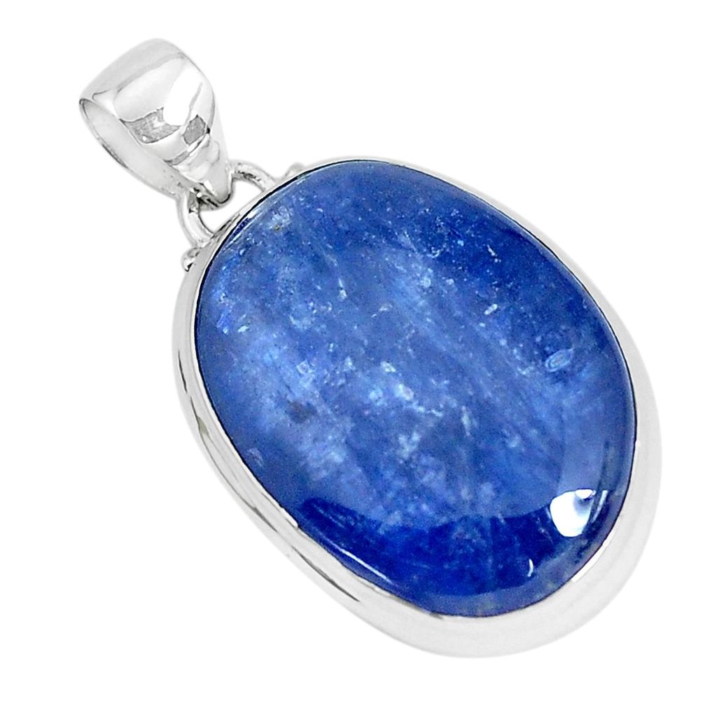 29.93cts natural blue kyanite 925 sterling silver pendant jewelry p47608