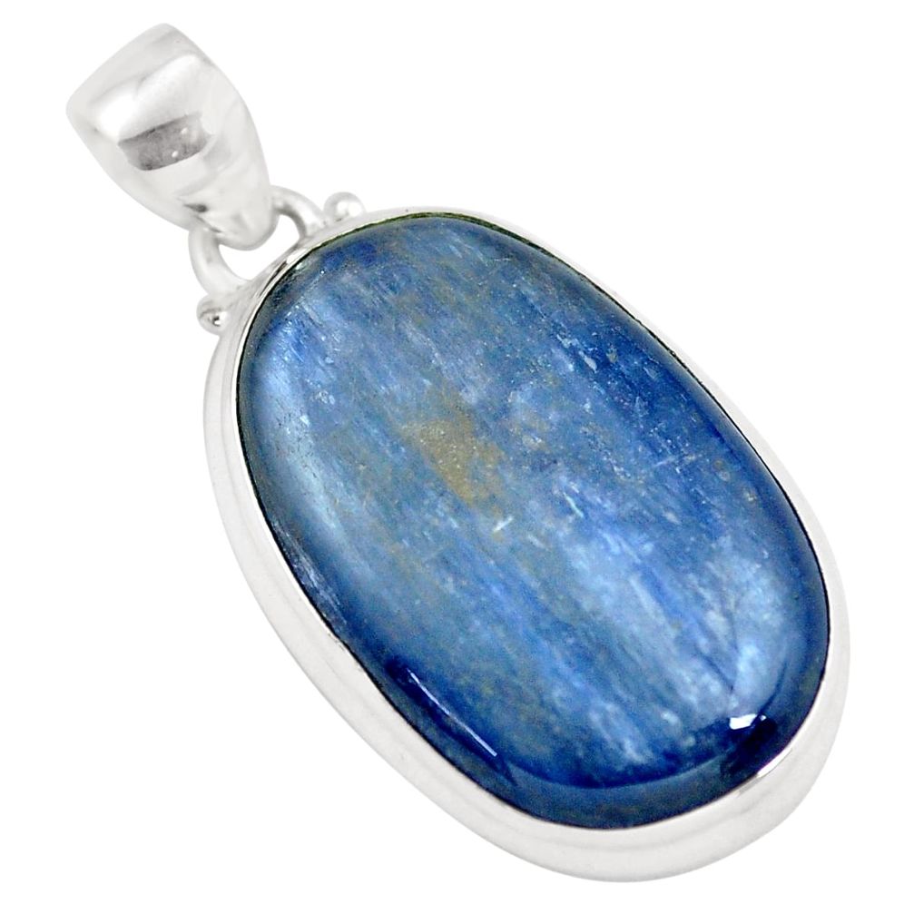 28.30cts natural blue kyanite 925 sterling silver pendant jewelry p57915