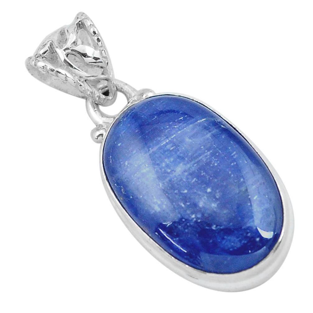 15.65cts natural blue kyanite 925 sterling silver pendant jewelry p59501