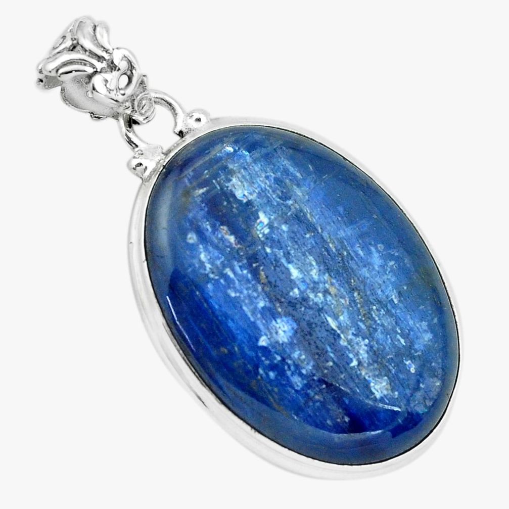 29.93cts natural blue kyanite 925 sterling silver pendant jewelry p65965