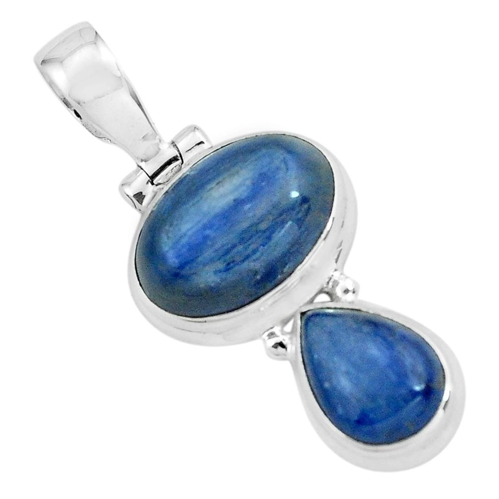 9.04cts natural blue kyanite 925 sterling silver pendant jewelry p67332