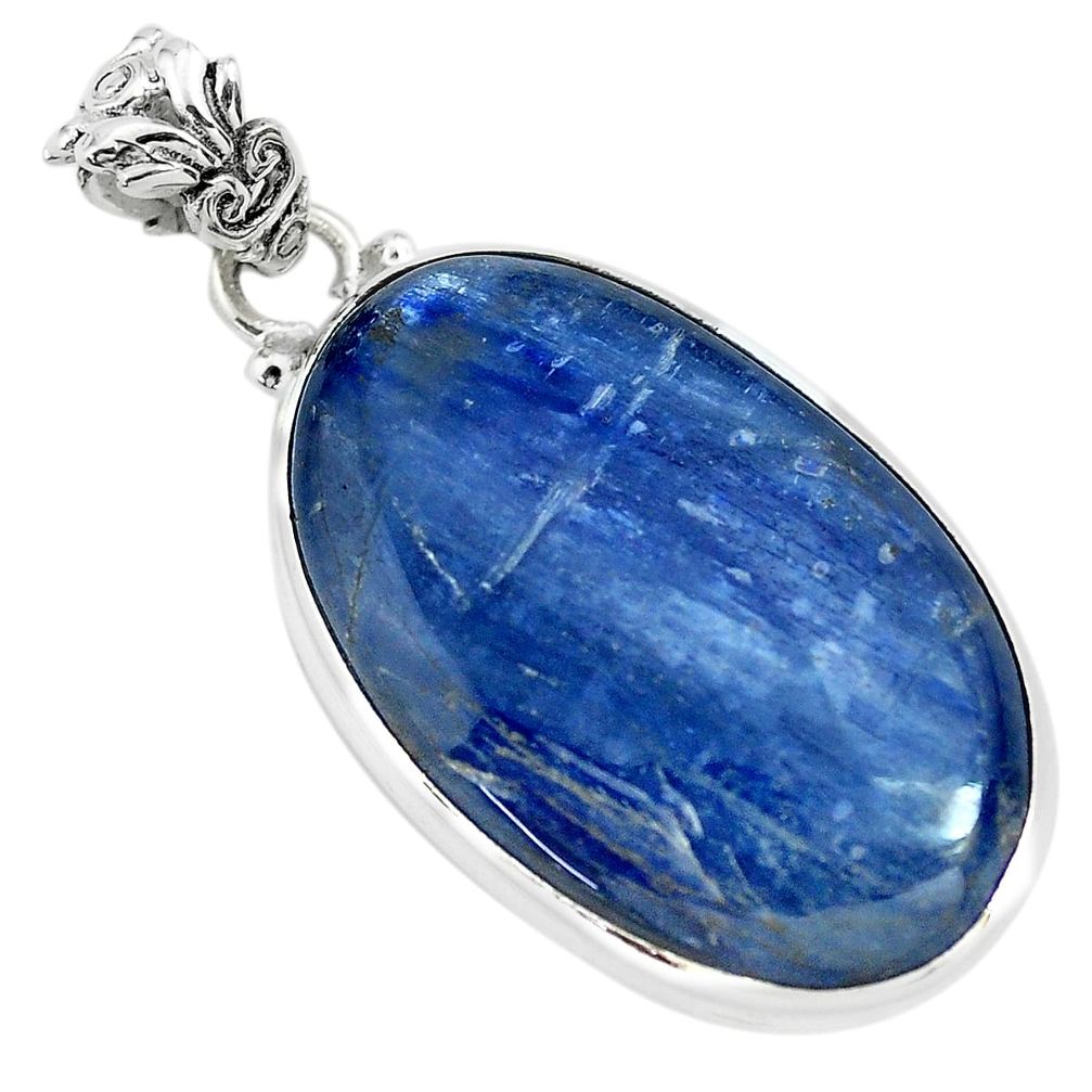 30.49cts natural blue kyanite 925 sterling silver pendant jewelry p71923